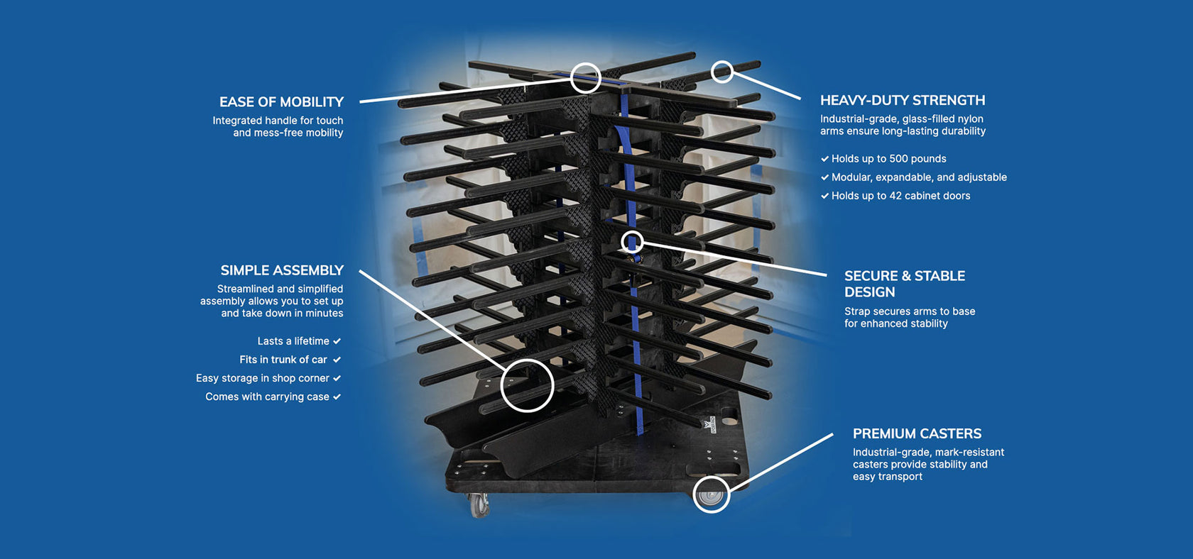 Spider Rack - Portable Cabinet Door Paint Drying Rack